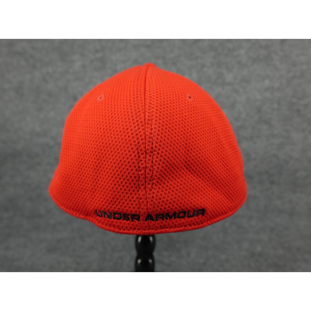 Under Armour Blitzing Stretch Fit Hat Mens Medium Large Red Baseball Cap Mesh - Picture 4 of 7